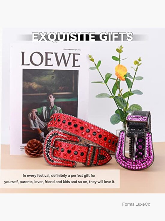 Western Bling Rhinestone Studded Belt for Women Men Crystal Diamond Leather Belt main image 6